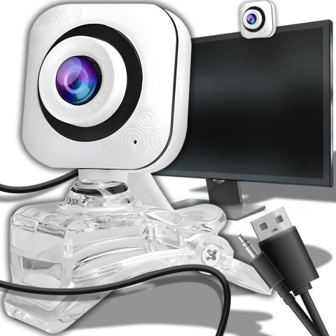 Kamera internetowa do komputera z klipsem kamerka do lekcji + mikrofon usb RTO