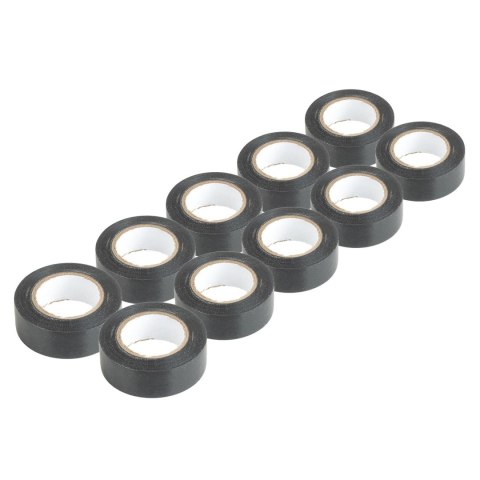 Taśmy izolacyjne pvc zestaw 10szt. czarne 19mm x 20m x 0.13mm amio-04844 AMiO