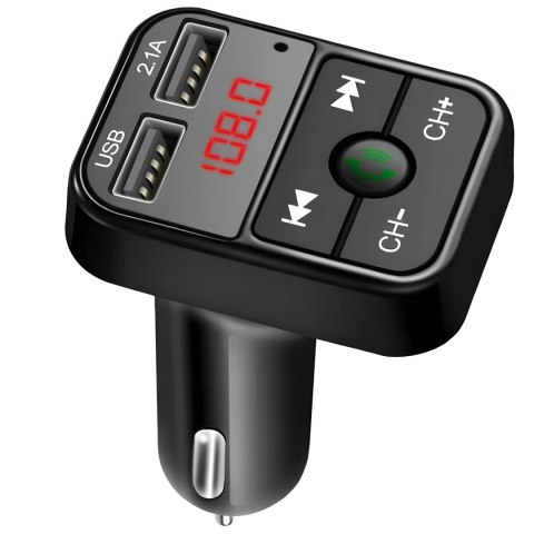 Transmiter bluetooth samochodowy fm ładowarka odbiornik audio 2x usb sd mp3 -e089 RTO