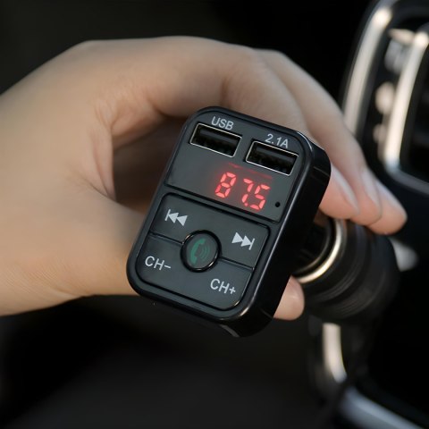 Transmiter bluetooth samochodowy fm ładowarka odbiornik audio 2x usb sd mp3 -e089 RTO