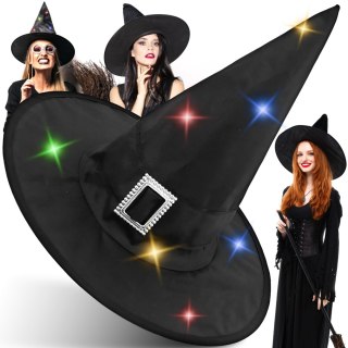 Czapka wiedźmy led kapelusz czarownicy na halloween karnawał cosplay -o289 swiecaca RTO