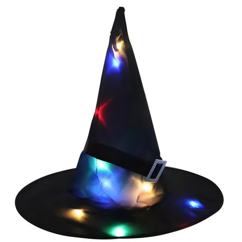 Czapka wiedźmy led kapelusz czarownicy na halloween karnawał cosplay -o289 swiecaca RTO
