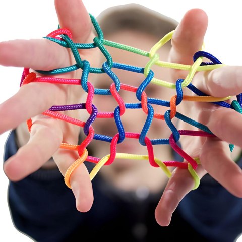 Gra zręcznościowa neolina zaplątanie sznurek tęczowy sznur dla dzieci tęcza -d035 RTO