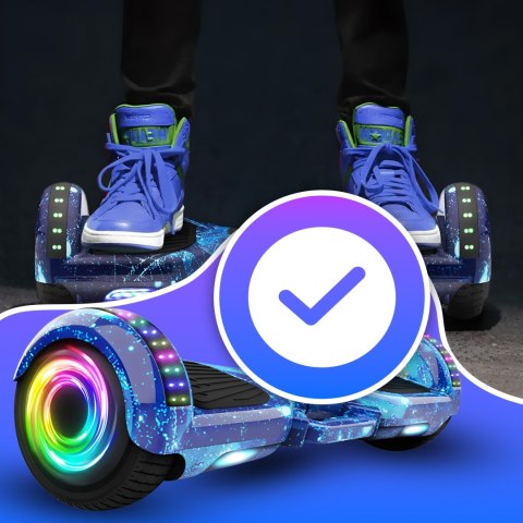 Hoverboard 10' cali deskorolka elektryczna led deska głośniki bt 10 cali ochraniacze - niebieska e031-2 RTO