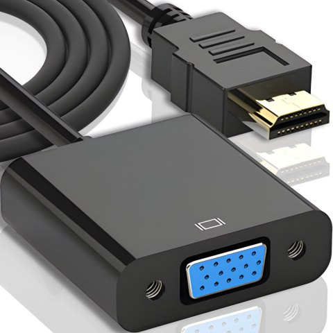 Konwerter hdmi do vga d-sub 15 pin kabel adapter monitor full hd 1080p RTO