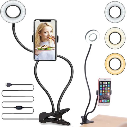 Lampa do selfie led lampka telefonu pierścieniowa -e535 RTO