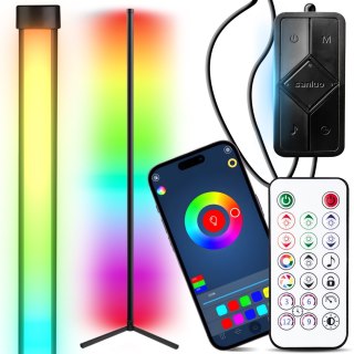 Lampa narożna podłogowa stojąca rgb led pilot aplikacja music sensor 150cm RTO