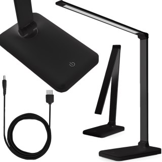 Lampka led biurkowa szkolna na biurko dotykowa 5 barw 5w ściemniana usb -e147-1 czarny RTO