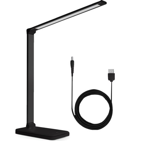 Lampka led biurkowa szkolna na biurko dotykowa 5 barw 5w ściemniana usb -e147-1 czarny RTO