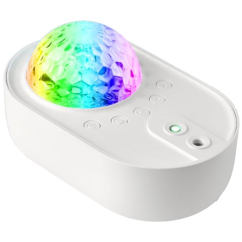 Lampka nocna projektor gwiazd nieba 2w1 obrotowa 3 dźwięki natury + pilot RTO