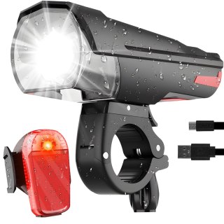 Lampka rowerowa led oświetlenie rower przód + tył -e354 RTO
