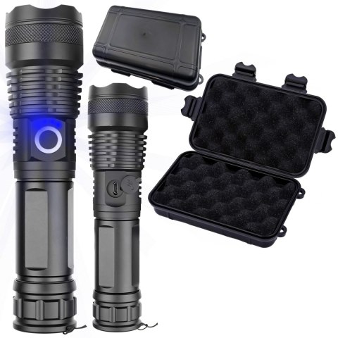Mocna latarka taktyczna led xhp90 zoom survivalowa cree zasilana na baterie -e953 RTO