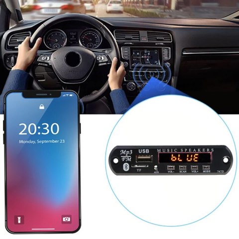Moduł bluetooth odtwarzacz transmiter do samochodu mp3 aux usb fm pilot -e356 RTO