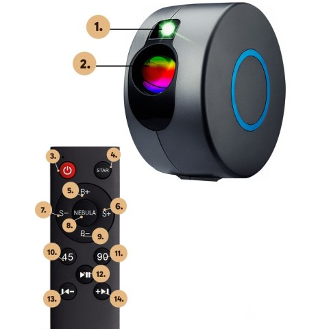 Projektor gwiazd nieba lampka nocna led usb pilot -e795-1 (tymczasowo zmienione sku) RTO