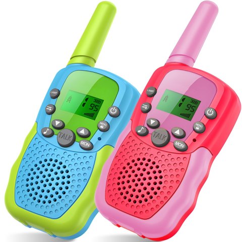 2x walkie talkie dla dzieci krótkofalówka 2 sztuki zestaw łoki toki latarka RTO