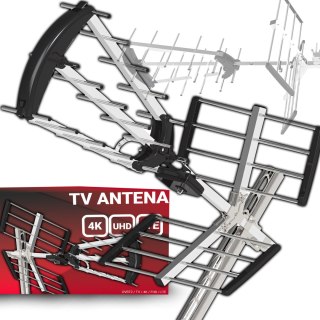Antena kierunkowa do tv naziemnej dvb-t2 mux8 filtr lte hd 4k uhf vhf 120km RTO