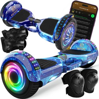 Deskorolka elektryczna hoverboard 6,5' cala deska bluetooth głośniki 250w - niebieska e031-1 RTO