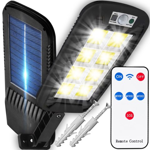 Lampa solarna led latarnia uliczna ogrodowa pilot czujnik ruchu zmierzchu - e846 RTO