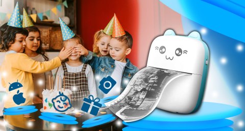 Mini drukarka termiczna drukuś oryginalny do zdjęć przenośna kotek 11 rolek -er1115 RTO