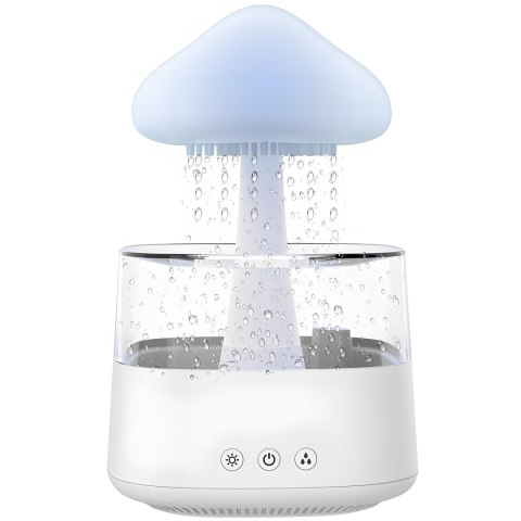 Nawilżacz powietrza dyfuzor aromaterapia lampka led chmurka grzybek deszcz RTO
