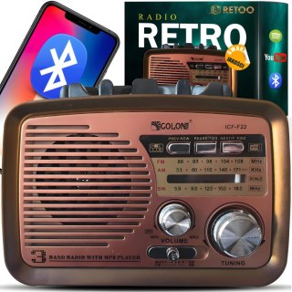 Radio kuchenne fm am budowalne przenośne na baterie bluetooth micro sd usb RTO