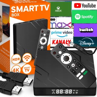 Smart tv box 4k wifi bt android 13 przystawka 2/16 hdr wszystkie apki - er1008 RTO