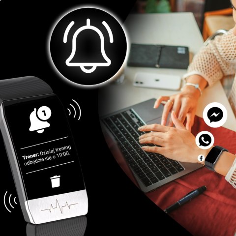 Smartwatch smartband zegarek sportowy pl aplikacja powiadomienia sport sen RTO