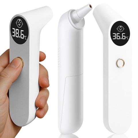 Termometr bezdotykowy na podczerwień medyczny lcd alarm gorączki do ucha czoła - er991 RTO