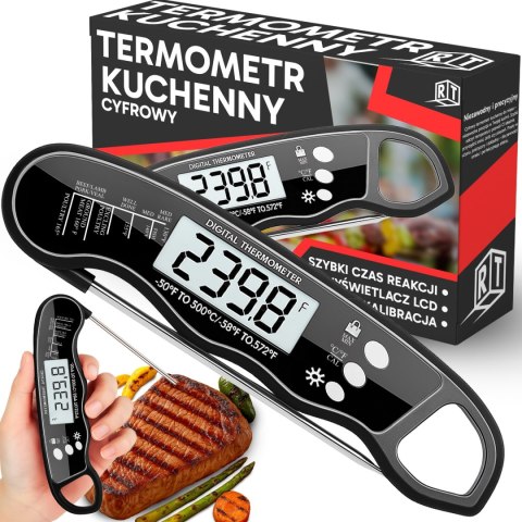 Termometr kuchenny cyfrowy do mięsa żywności na grill szpilkowy lcd -50°c +300°c - or1029 RTO