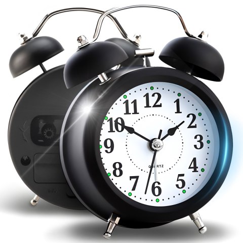 Zegar retro budzik klasyczny baterie głośny alarm idealny na prezent klasyk RTO