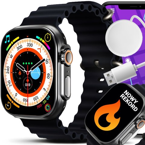 Zegarek smartwatch wodoodporny pl aplikacja rozmowy tryby sportowe zdrowie RTO
