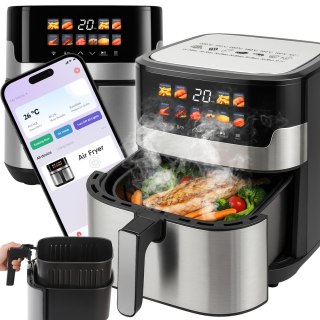 Air fryer frytkownica beztłuszczowa wifi 6.5l. z wyświetlaczem lcd 10 menu or1293 RTO