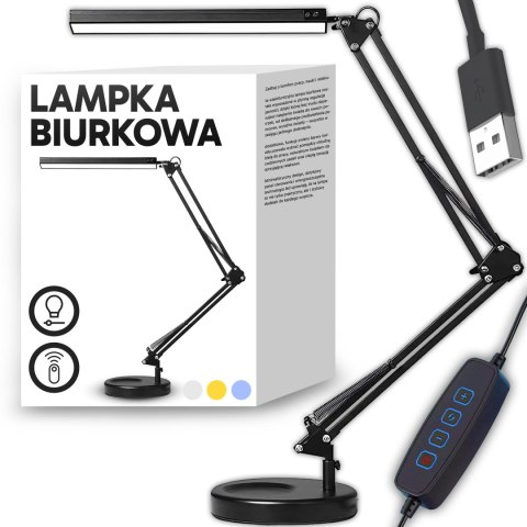 Lampa kreślarska biurkowa do pracy szkoły 3 barwy led regulowana mocna -e143-2 RTO