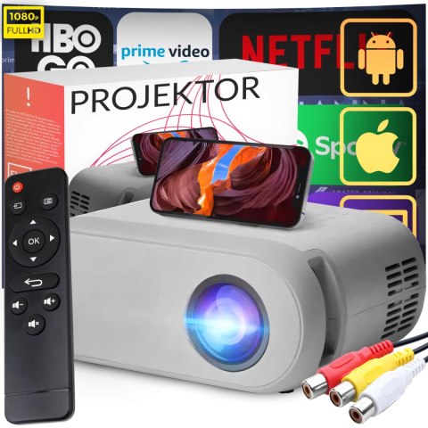 Mini projektor rzutnik led przenośny wifi full hd tv hdmi 3000lm lcd+ pilot - er1160 RTO