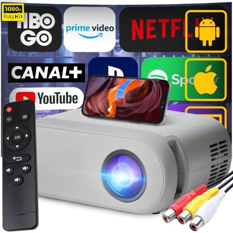 Mini projektor rzutnik led przenośny wifi full hd tv hdmi 3000lm lcd+ pilot - er1160 RTO