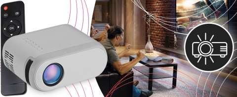 Mini projektor rzutnik led przenośny wifi full hd tv hdmi 3000lm lcd+ pilot - er1160 RTO