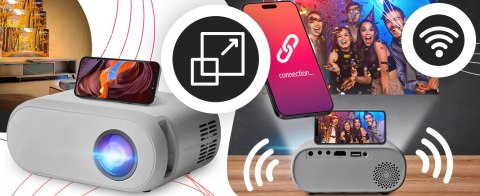 Mini projektor rzutnik led przenośny wifi full hd tv hdmi 3000lm lcd+ pilot - er1160 RTO
