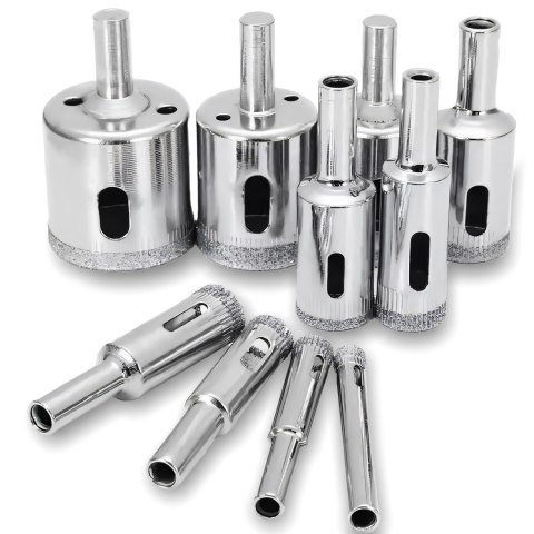 Otwornice diamentowe do szkła gresu płytek koronka zestaw 10 szt 6-68mm - or1072 RTO