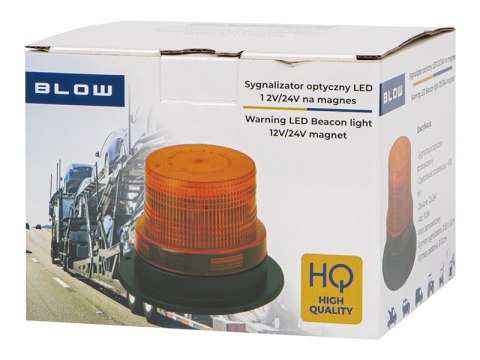 26-433# Sygnalizator optyczny led 12v-24v magnes kogut pomarańczowy Blow