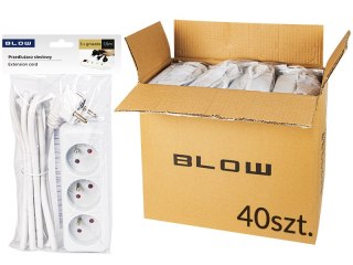 98-511# Przedłużacz sieciowy pr-370p 3-gniazda z uziemieniem 1,5m biały 3x1,5mm opakowanie Blow
