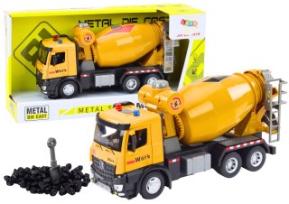 Ciężarówka Betoniarka Żółta Napęd Frykcyjny Światło i Dźwięk LEAN TOYS