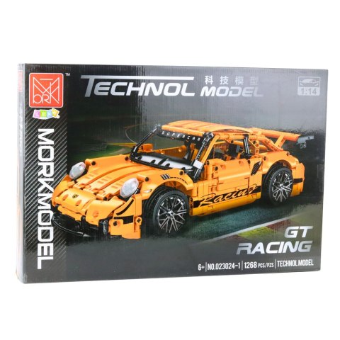 Klocki Konstrukcyjne Samochód GT Racing Pomarańczowy 1:14 1268 el. LEAN TOYS