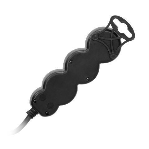 Przedłużacz 3-krotny 2P+Z, 1,5m H05VV-F 3x1,5mm2 , Imax=16A, płaska wtyczka, czarny Orno