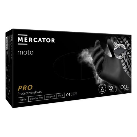 Rękawice nitrylowe mercator moto black rozmiar xl 100szt. MERCATOR