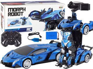 Samochód- Robot Transformacja R/C 1:10 Niebieski Sterowanie Gestami LEAN TOYS