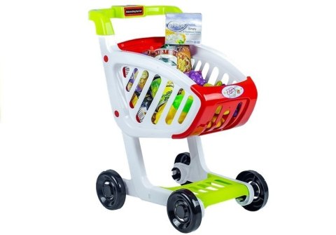 Wózek Sklepowy Dla Dzieci Akcesoria Zestaw Zakupowy Jedzenie 25 el. LEAN TOYS