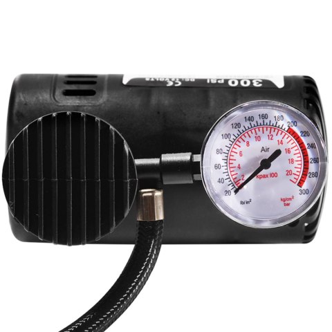 Kompresor samochodowy sprężarka pompka 300 psi 12v -e080 mały czarny RTO