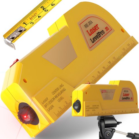 Poziomica laserowa z miarką miara 250 cm laser led e544 RTO