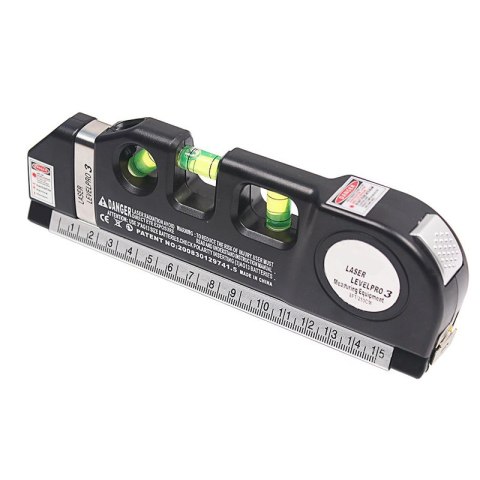 Poziomica laserowa z miarką miarą 250cm laser krzyżowy 3 libelki linijka - e337 RTO