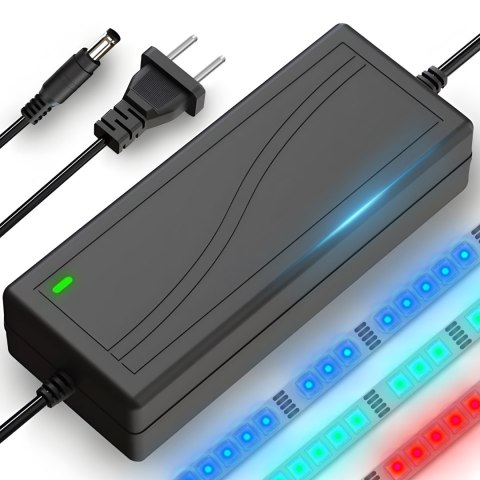 Zasilacz wtyczkowy 12v impulsowy do taśm listw rgb kamer 60w 5a 2,1x5,5mm RTO